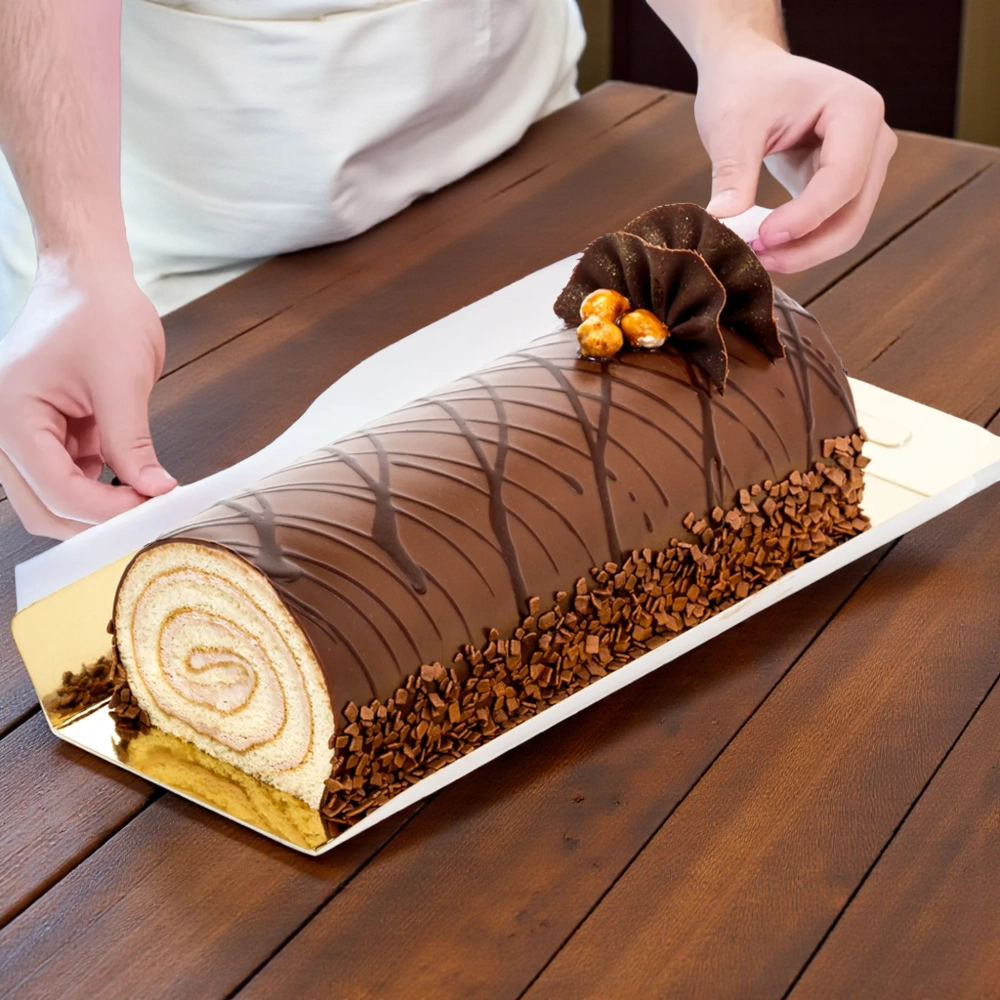 Hazelnut Swiss Roll Cake